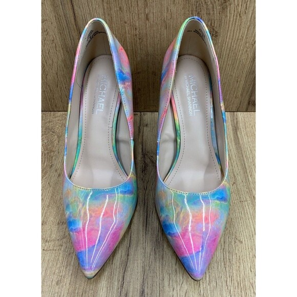 Michael Ry leigh Patent Leather Pointed Toe Stiletto Heels Size 9M Multicolored - Picture 4 of 16
